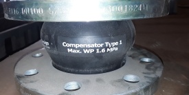 Compensator rubber PN16 DN100