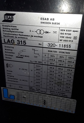 Lasapparaat ESAB LAG315 