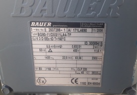 2 x Reductor Bauer 4,0/5.5 kw, 22,5 rpm 