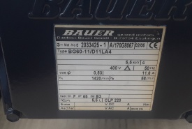 Reductor Bauer 5.5 kw, 58 rpm 