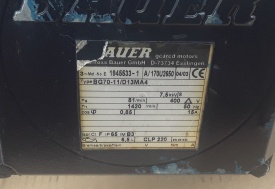 Reductor Bauer 7.5 kw, 81 rpm 