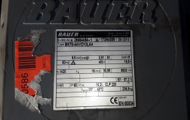 Reductor Bauer 9.5 kw, 16 rpm 