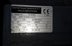 Reductor Bauer 5.5 kw, 23 rpm 