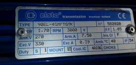 Reductor Elsto 1.70 kw, 535 rpm 