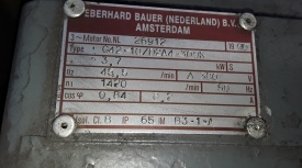 Reductor Bauer 3.7 kw, 45.5 rpm 