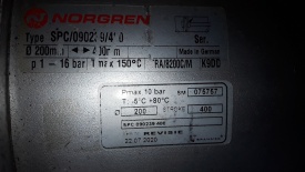 3 x Cilinder Norgren SPC/090239/400 200mm 