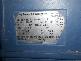 Kraanmotor Demag ZBA 112A4 B0 50 