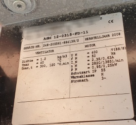 Ventilator AGM 12-0315-FD-11 