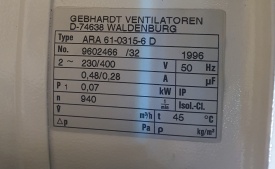 Ventilator ARA 61-0315-6 D