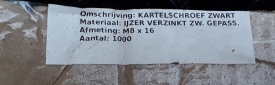 Kartelschroef verzinkt M8X16  