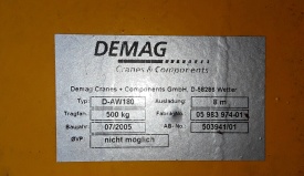 Zwenkarm Demag D-AW180 500 kg