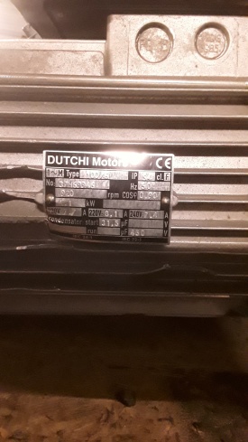 Elektromotor Dutchi 1.1 kw, 920 rpm 220 volt 