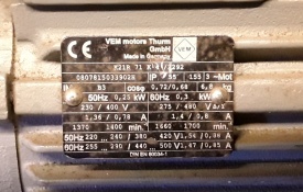 Elektromotor VEM 0.25 kw, 1.370 rpm 