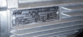 3 x Elektromotor 0.37 kw, 1.350 rpm 