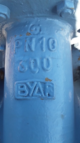 2 x Schuifafsluiter BYAR PN10 300 