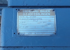 Reductor Bauer 11 kw, 205 rpm 