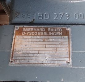 Reductor Bauer 0,36/3,6 kw, 2,9/29 rpm 