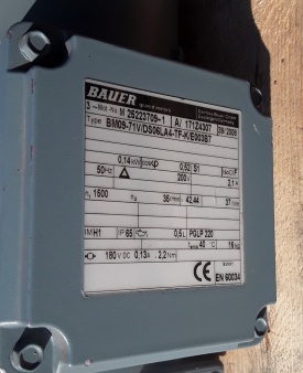 Reductor Bauer 0.14 kw, 35 rpm