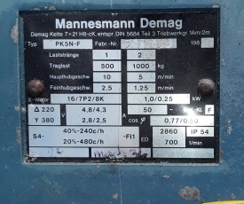 Demag elektrische kettingtakel PK5N-F 