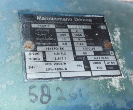 Demag elektrische kettingtakel PK5N-F 