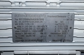 Reductor SEW met rem 0.55 kw, 87 rpm 