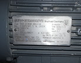 Reductor SEW met rem 0.55 kw, 14 rpm 