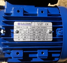 Elektromotor Electramo 0.37 kw, 2.780 rpm 230 volt