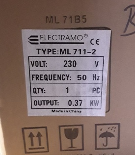 Elektromotor Electramo 0.37 kw, 2.780 rpm 230 volt