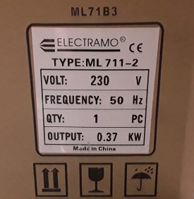 Elektromotor Electramo 0.37 kw, 2.780 rpm 230 volt
