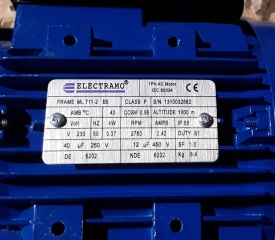 Elektromotor Electramo 0.37 kw, 2.780 rpm 230 volt