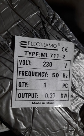 Elektromotor Electramo 0.37 kw, 2.780 rpm 230 volt