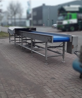 Transportband RVS circa 6 meter 