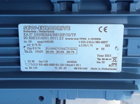 4 x Reductor SEW met rem 0.75 kw, 62 rpm 