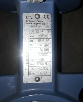 Vlinderklep met actuator T.T.V 