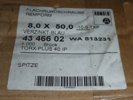 Schroeven torx 8 x 50 mm