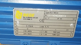 24 x Elektromotor Bege 0.55 kw, 900 rpm  