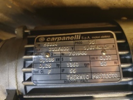Reductor Carpanelli 0.185 kw, 7.3 rpm
