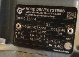 Reductor Nord 0.12 kw, 101 rpm 