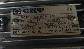 Reductor CHT 0.37 kw, 38 rpm 
