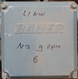 Reductor Bauer 1.1 kw, 9 rpm 