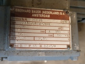 Reductor Bauer 0.75 kw, 81 rpm 