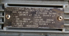 Reductor/variator Siemens 0.25 kw, 6.3-63 rpm 