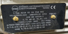 Reductor Stöber 0.75 kw, 79 rpm 