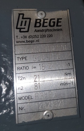 Reductor Bege 0.18 kw, 81 rpm 