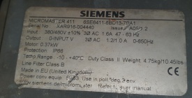 6 x Reductor Siemens 0.37 kw, 206 rpm 