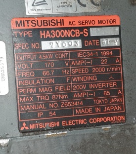 Servomotor mitsubishi HA300NCB-S