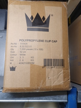 Polypropylene clip cap wit 