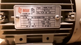 2 x Elektromotor BEGE 0.25 kw, 1.380 rpm 230 volt