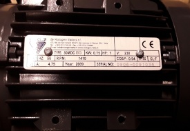 5 x Elektromotor 0.75 kw, 1.410 rpm 230 volt