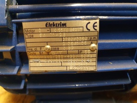 Elektromotor Elektrim 0.55 kw, 2.790 rpm !